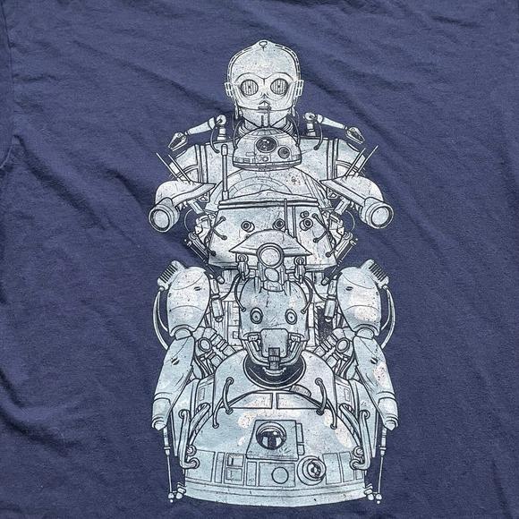 Star Wars Droid Tower Disney Lucas Film T-Shirt Size Large Blue Graphic Tee - Picture 2 of 6